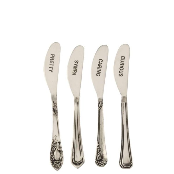 BOX OF 4 SPREADER BRASS SILVER COLORED