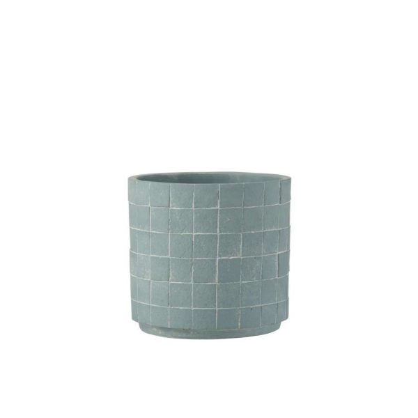 FLOWERPOT SQUARE CERAMIC LIGHT BLUE LARGE