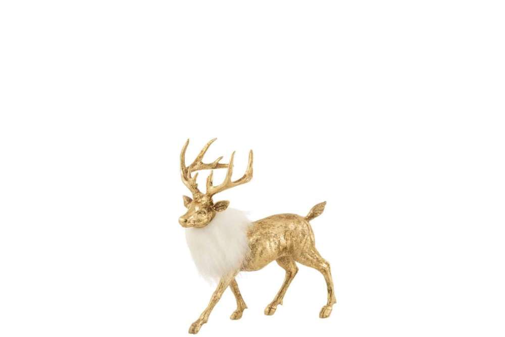 REINDEER POLY GOLD/WHITE MEDIUM