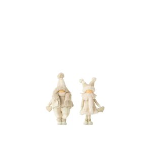BOY+GIRL WINTER HEART RESIN BEIGE SMALL ASSORTMENT OF 2