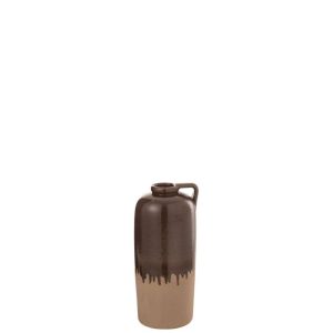 VASE HANDLE CERAMIC BEIGE/BROWN SMALL