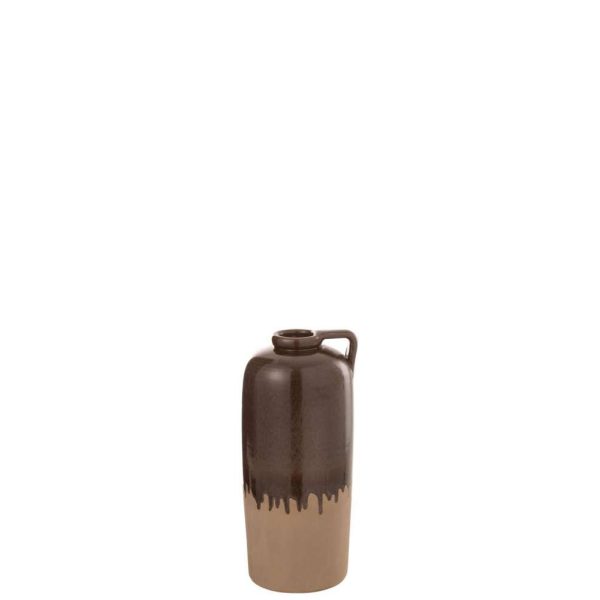 VASE HANDLE CERAMIC BEIGE/BROWN SMALL