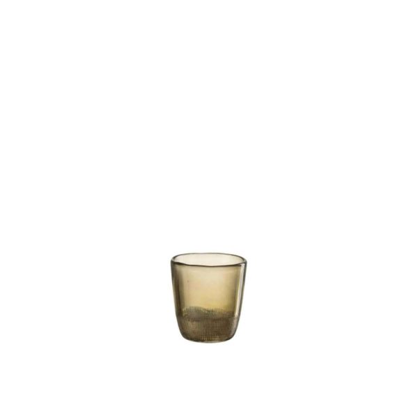 TEALIGHT HOLDER JAALI GLASS GREEN SMALL