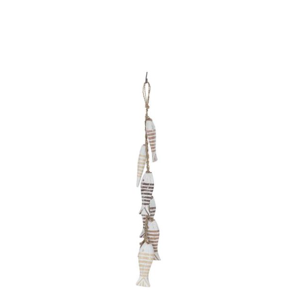 HANGER FISH 6 ALBASIA WOOD/RAFFIA BROWN/WHITE