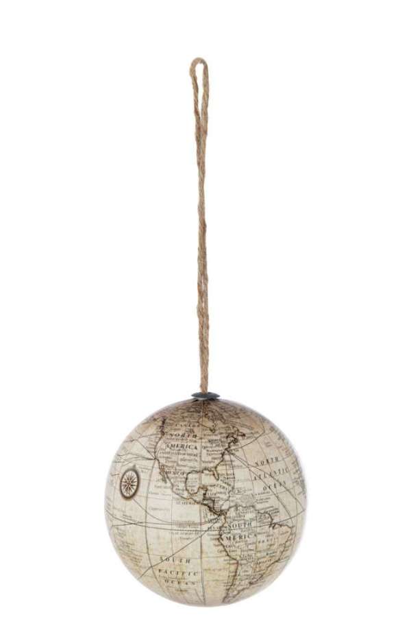 WORLD GLOBE HANGER PLASTIC BEIGE