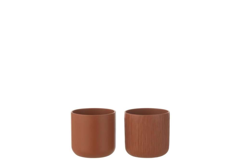 FLOWERPOT GEN CERAMIC BROWN EXTRA SMALL ASSORTMENT OF 2