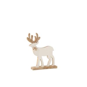 REINDEER ON FOOT MANGO WOOD WHITE/WHITE WASH MEDIUM