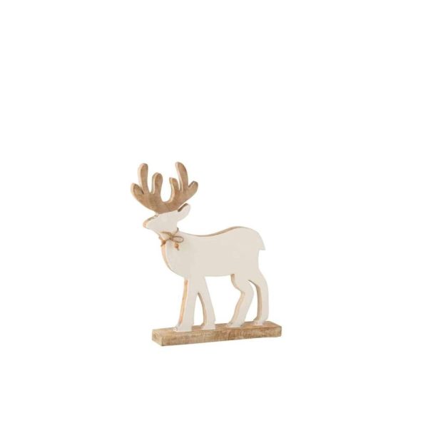 REINDEER ON FOOT MANGO WOOD WHITE/WHITE WASH MEDIUM