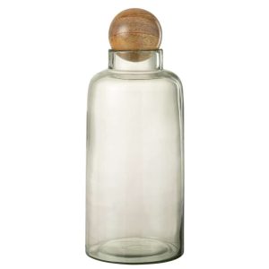 VASE BALL CORK GLASS/WOOD TRANSPARENT