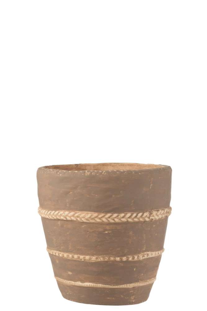 FLOWERPOT BRAIDED TERRACOTTA BROWN EXTRA LARGE