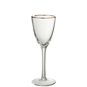 WINE GLASS WHITE WINE GOLDEN BORDER GLASS TRANSPARENT/GOLD