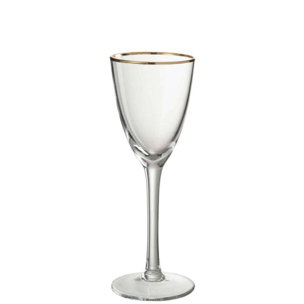 WINE GLASS WHITE WINE GOLDEN BORDER GLASS TRANSPARENT/GOLD