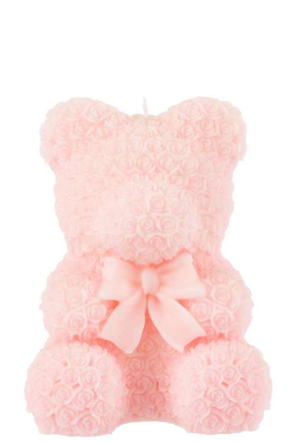 CANDLE TEDDY BEAR PINK LARGE-25H