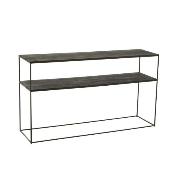CONSOLE RECTANGLE RECYCLED WOOD/METAL BLACK