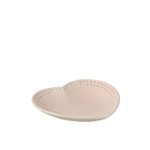PLATE HEART SHAPE CERAMIC PINK
