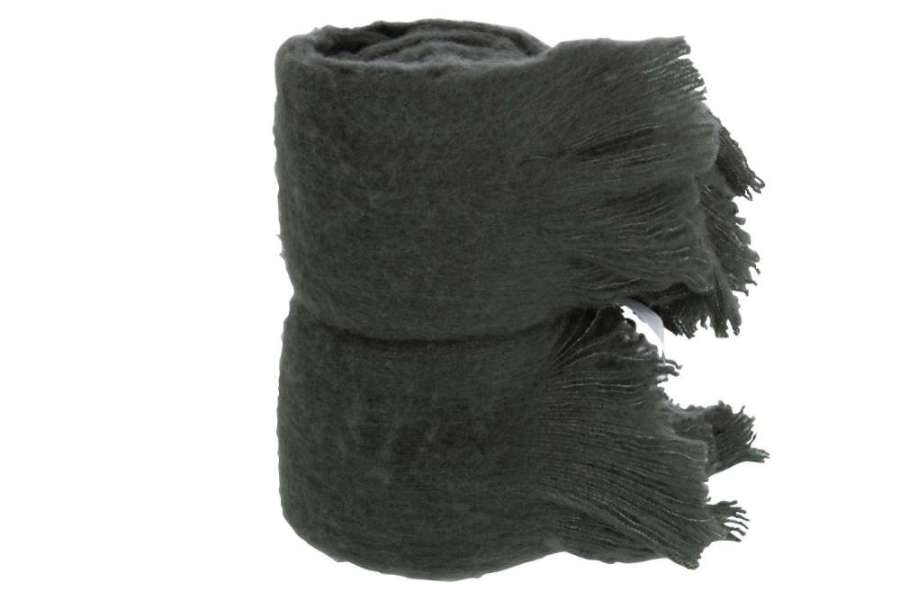 THROW WITH FRINGES POLYESTER ANTHRACITE