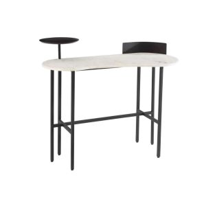 CONSOLE MARBLE/IRON WHITE/BLACK