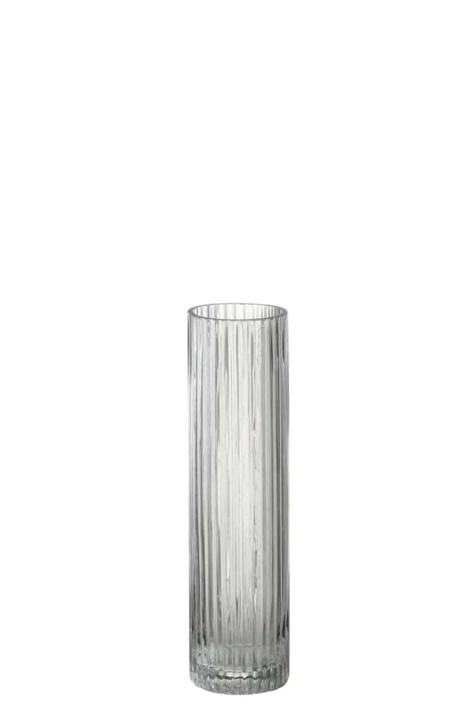 VASE CYLINDER LINES GLASS TRANSPARENT MEDIUM
