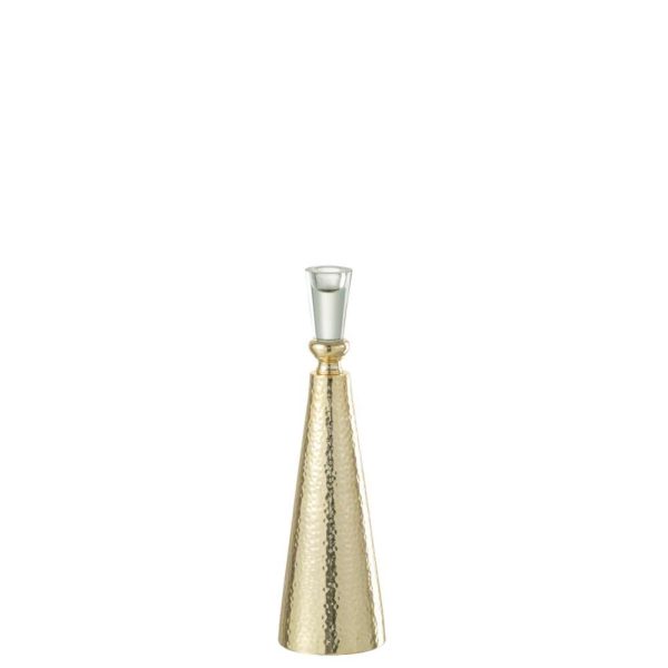 CANDLEHOLDER TAPE ALUMINIUM/GLASS GOLD/TRANSPARENT LARGE