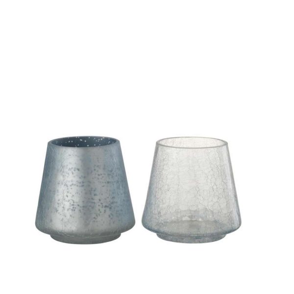HURRICANE CONIC CRAQUELURE MATT/SHINY BLUE MEDIUM ASSORTMENT OF 2