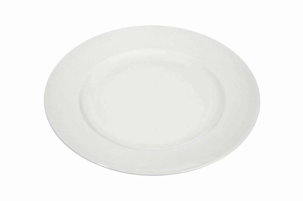 PLATE STRIPE PORCELAIN WHITE 20X20X2CM