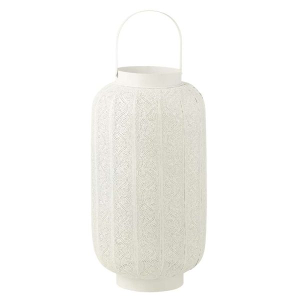 LANTERN WIZ METAL/GLASS WHITE