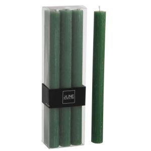 BOX OF 6 TABLE CANDLES LIGHT GREEN -9H