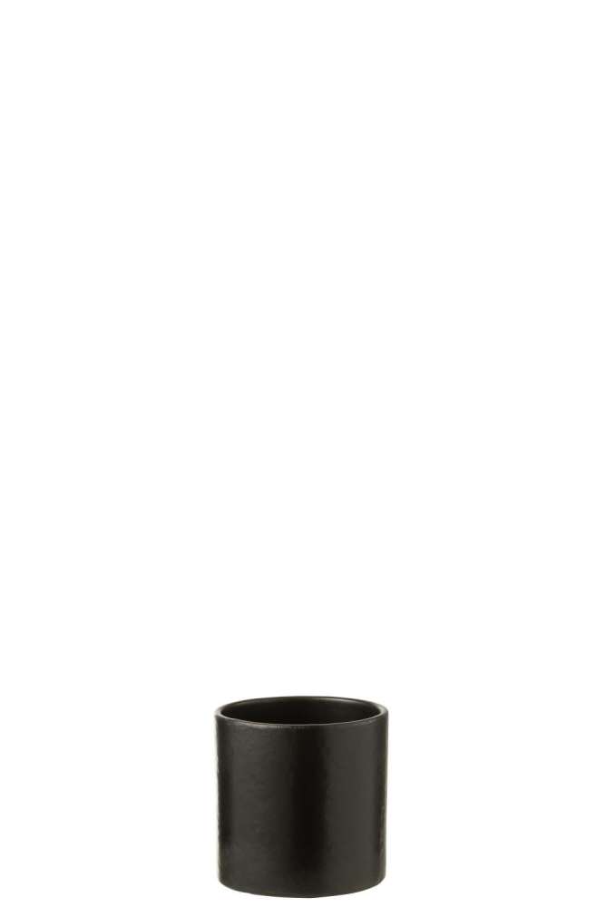 FLOWERPOT CYLINDER CERAMIC BLACK