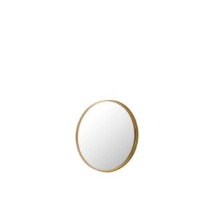MIRROR ROUND HIGH BORDER METAL/GLASS GOLD SMALL