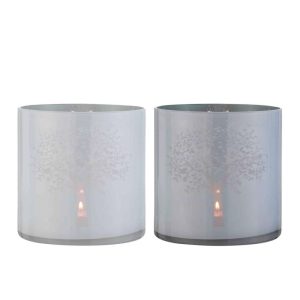 HURRICANE TREE GLASS WHITE/BLUE XLARGE ASSORTMENT OF 2