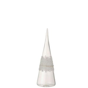 CONE SUGAR MIDDLE DIAMONDS LINE GLASS CLEAR SMALL