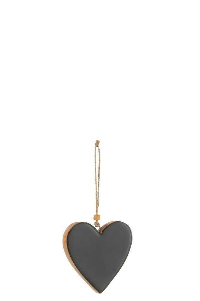 HANGER HEART WOOD BLACK SMALL