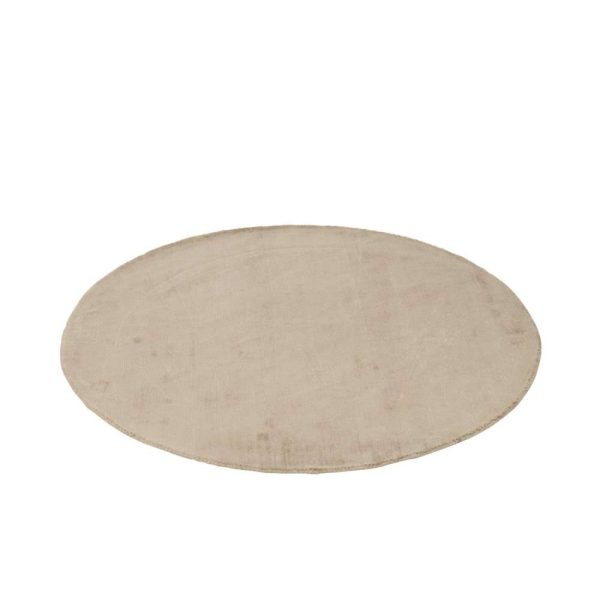 CARPET ROUND HANDMADE VISCOSE BEIGE