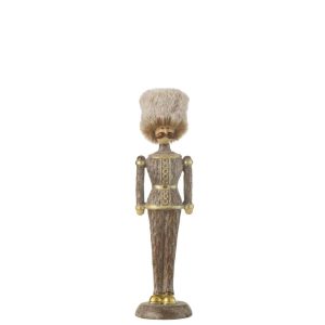NUTCRACKER FUR HAT GLITTER RESIN BROWN MEDIUM