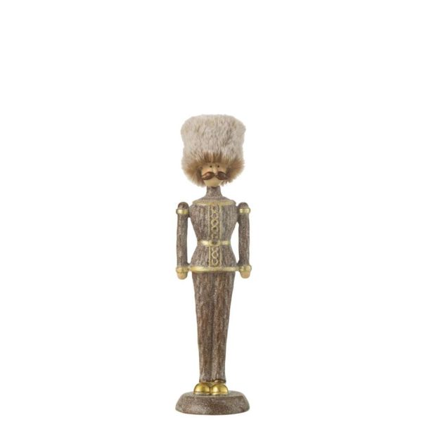 NUTCRACKER FUR HAT GLITTER RESIN BROWN MEDIUM