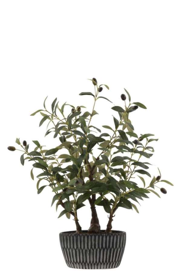 OLIVE TREE IN CEMENT POT ARTIFICIAL GREEN