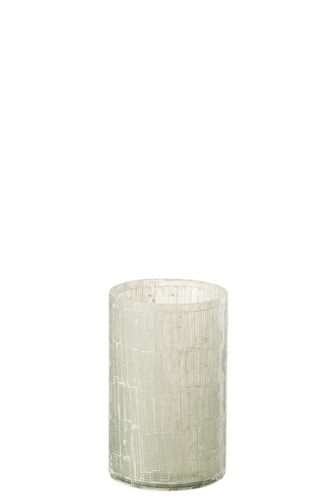 VASE MOSAIC GLASS LIGHT GREY SMALL
