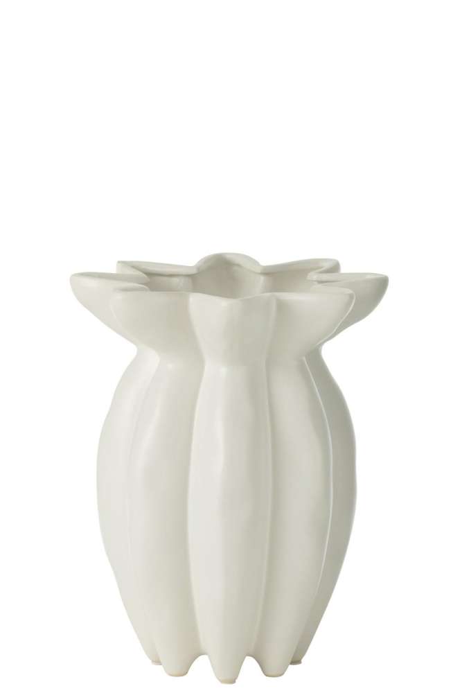 VASE LOTUS CERAMIC WHITE SMALL