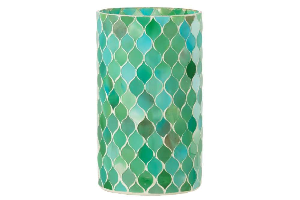 HURRICANE MOSAIC DIAMOND GLASS BLUE/GREEN LARGE