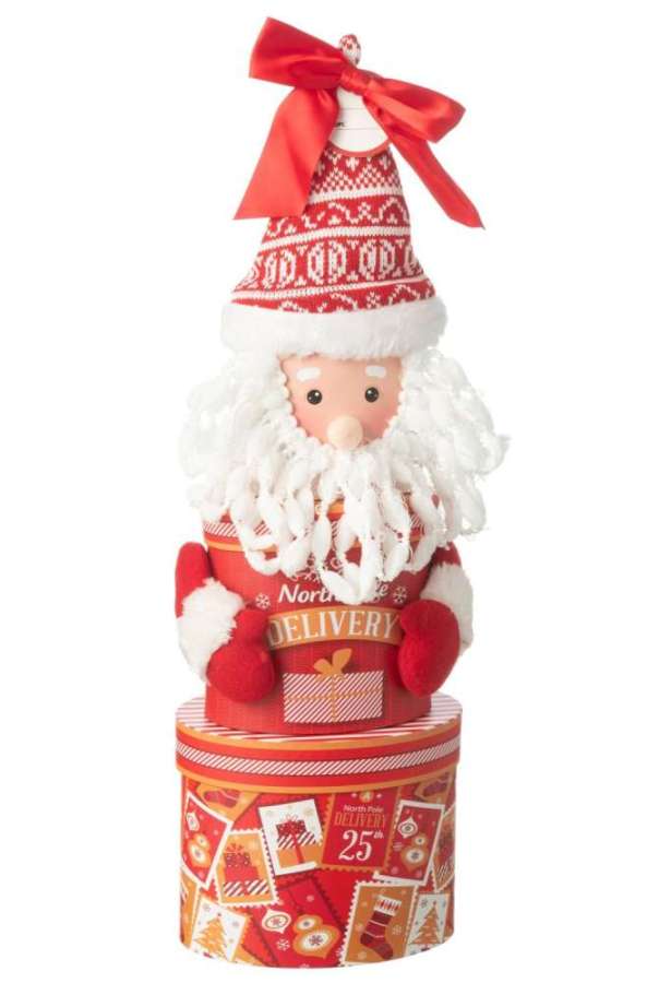 STORAGE JAR IN GIFTBOX PAPER RED