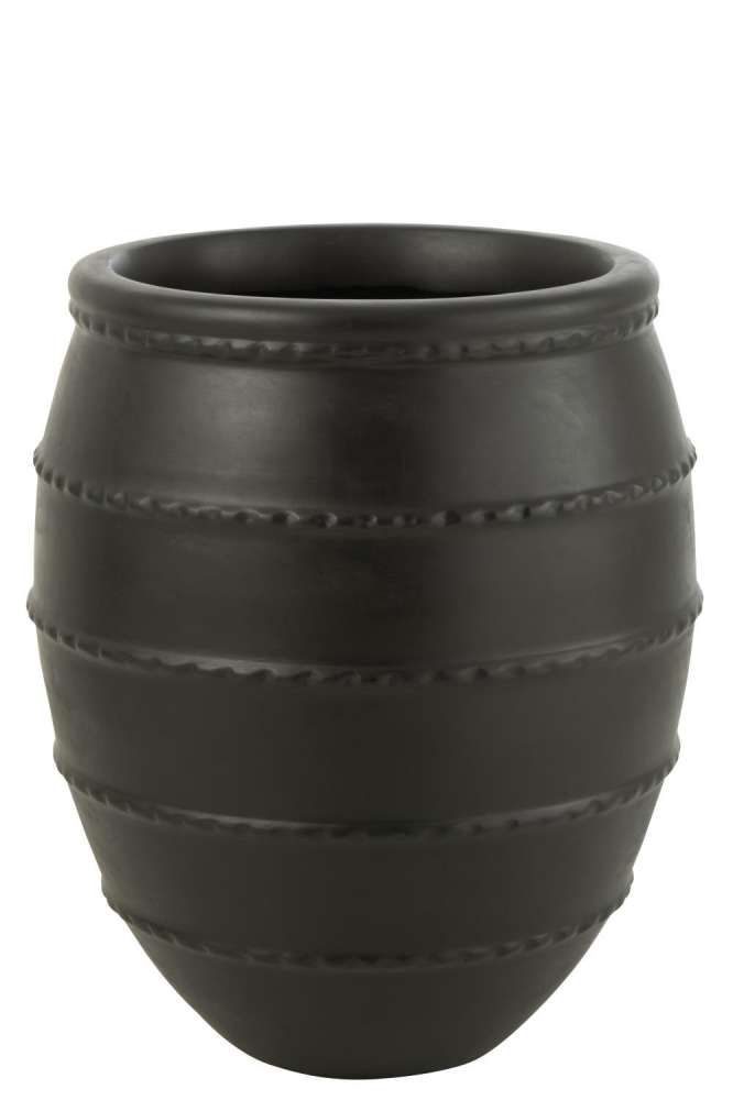 FLOWER POT TERRACOTTA BLACK