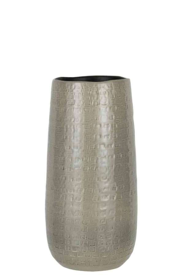 VASE PATTERN CERAMIC LIGHT GREY SMALL