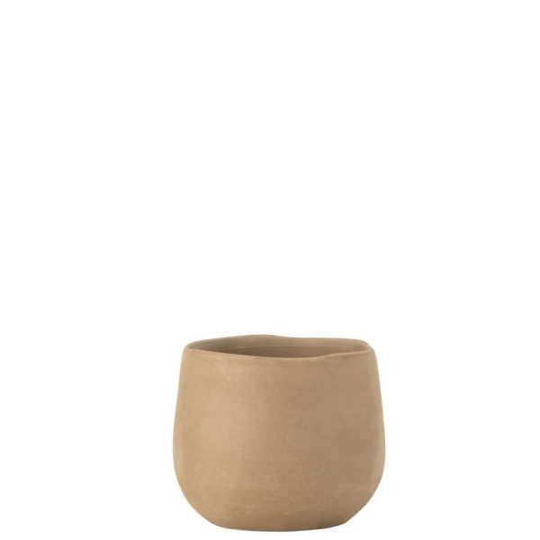 FLOWER POT REGULAR CERAMIC BEIGE SMALL