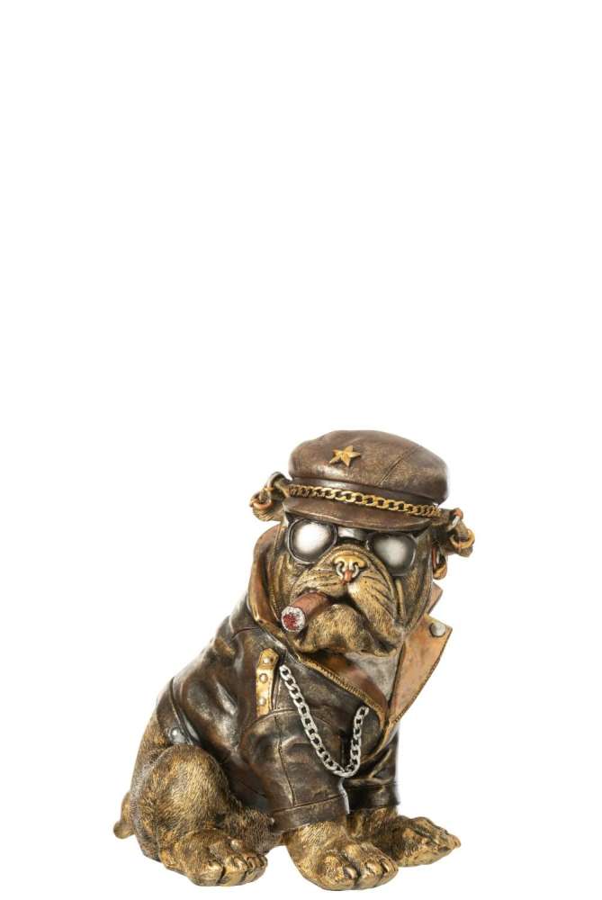 BULLDOG A CIGARETTE POLYRESIN ANTIQUE BROWN