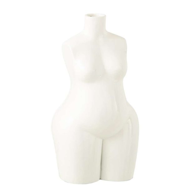 VASE LADY BODY POLYRESIN SHINY WHITE LARGE