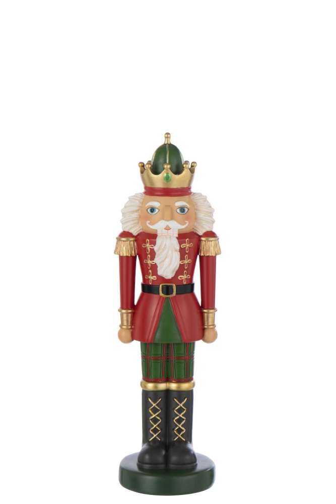 NUTCRACKER ON BASE LIMEPOWDER CHRISTMAS RED/DARK GREEN LARGE