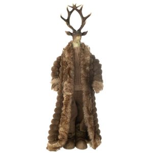 DEER STANDING COAT RESIN/TEXTILE BROWN LARGE