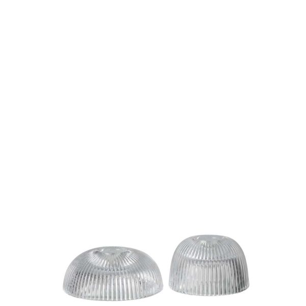 CANDLE HOLDER CANELE GLASS TRANSPARENT ASSORTMENT OF 2