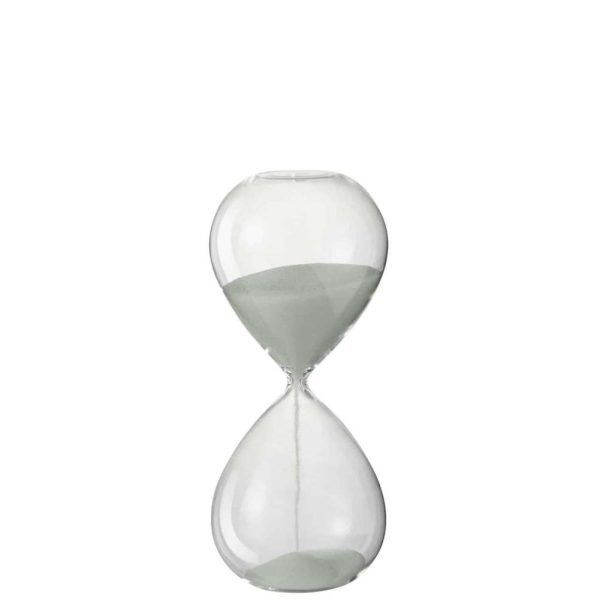 HOURGLASS DECO GLASS/SAND WHITE MEDIUM