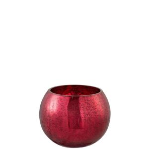 HURRICANE BALL CRACKLE GLASS SHINY RED MEDIUM
